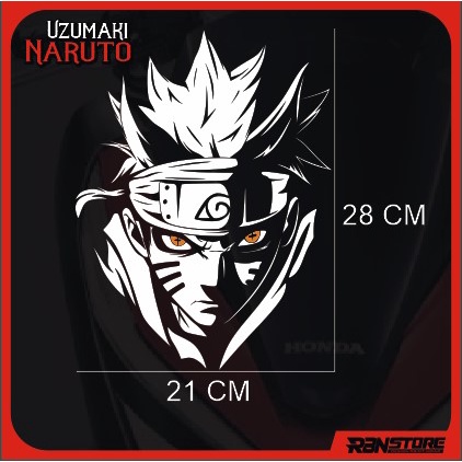 STIKER WINDSHIELD MOTOR MATIC PCX NMAX UZUMAKI NARUTO HOLOGRAM DAN PUTIH CUTTING STICKER