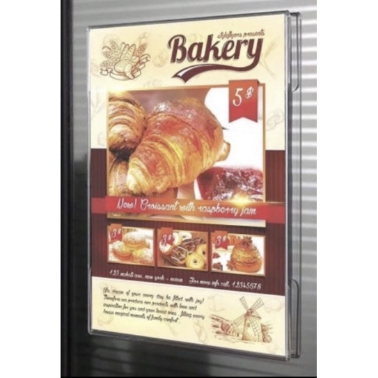 

acrylic 2mm tempat selipan brosur/ akrilik tempel / sign holder acrylic a4 30 cm x 21 cm 2mm