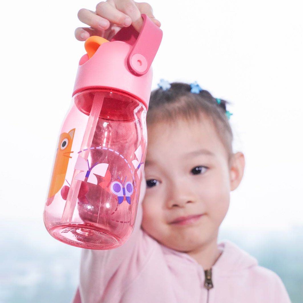 Zoku Kids Flip Straw Bottle - Botol Minum Anak, Botol Minum Sedotan, Botol Minum Anak anti tumpah