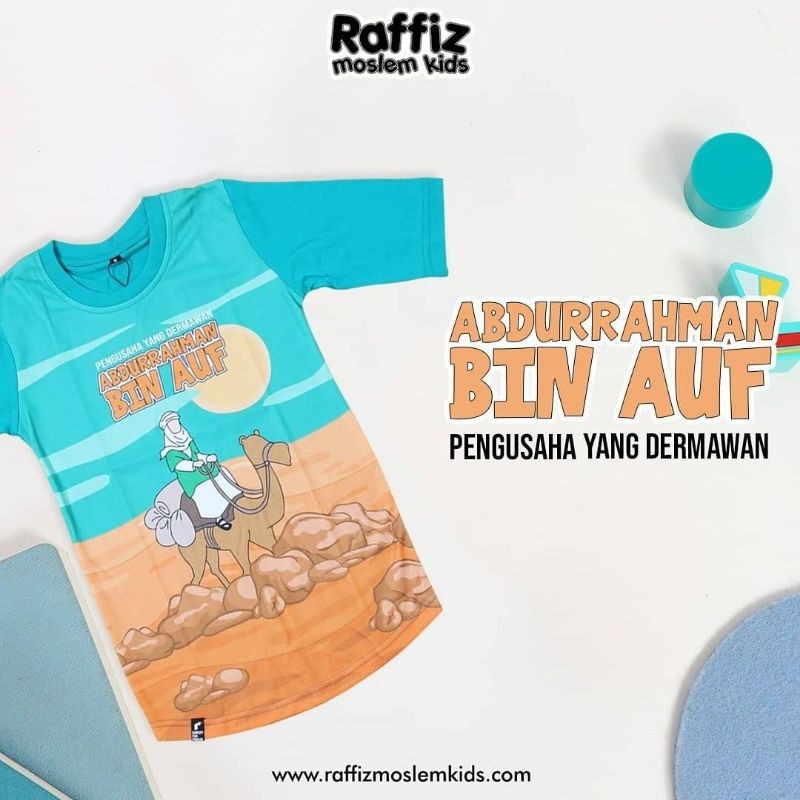 Bisa COD Kaos Kurta Anak Laki Kaos anak Murah berkualitas Islami karakter Abdurrahman Bin Auf Raffiz
