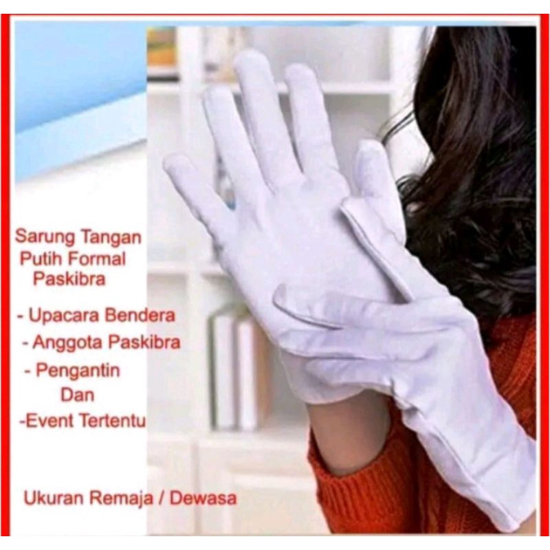 sarung tangan putih / sarung tangan akad / sarung tangan katun / sarung tangan Paskibra / sarung tangan murah / sarung tangan