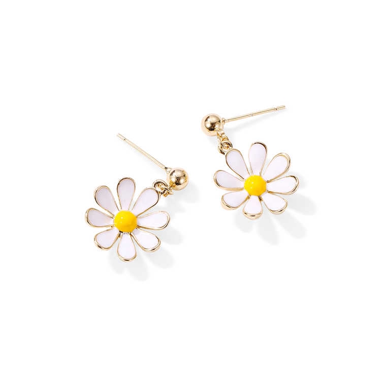 Anting Bunga Daisy Anting Panjang Wanita Ear Nail Earring