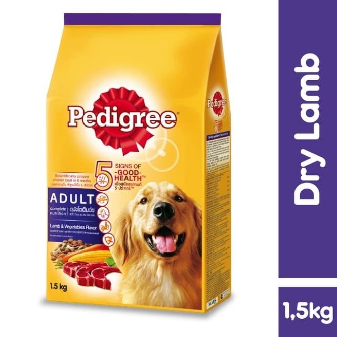 pedigree makanan anjing adult lamb vegetable 1,5 kg freshpack