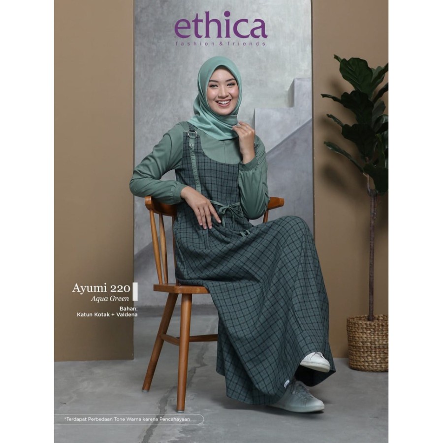 GAMIS SAJA ETHICA ORIGINAL AYUMI 220 AQUA GREEN GAMIS DEWASA KEREN FASHIONABLE GAMIS FASHION TERBARU