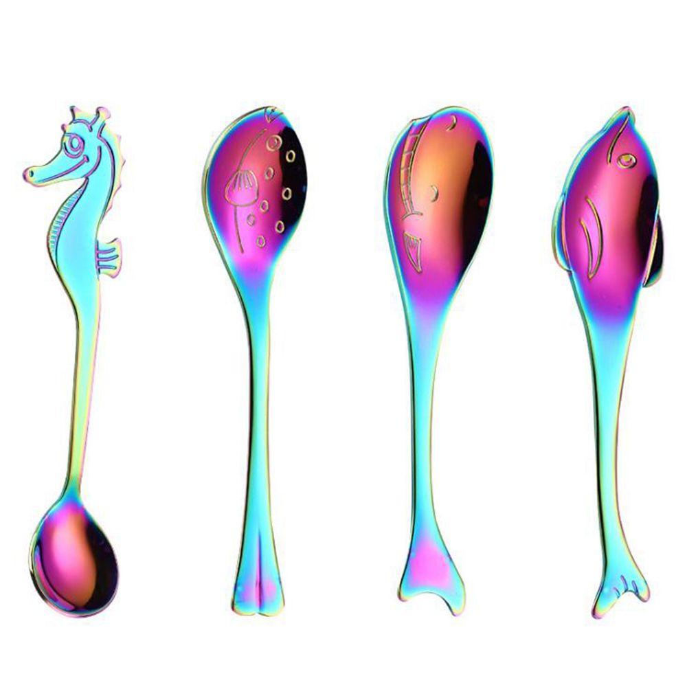 [Elegan] Sendok Ikan Paus304 Stainless Steel Fish Ice Cream Spoon Kopi Teh Hippocampus Alat Dapur