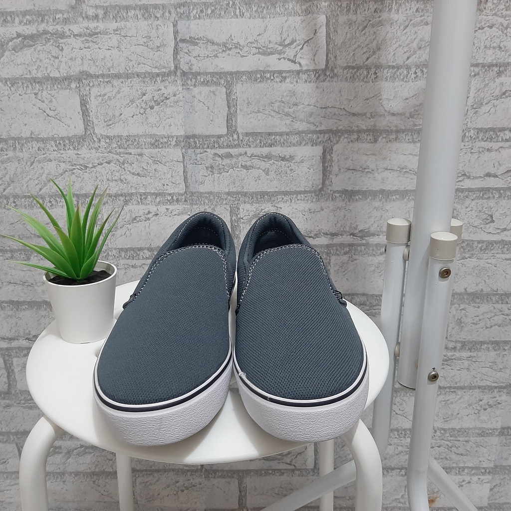 Sepatu Vans_Slip On Checkerboard abu abu polos sepatu Pria Wanita kerja kuliah Termurah traveling