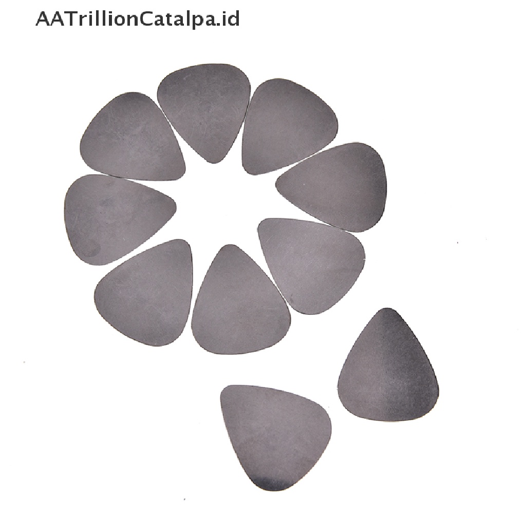 Aatrillioncatalpa 10pcs Pick plectrum 0.30mm Bahan stainless steel Untuk Gitar Akustik / Elektrik