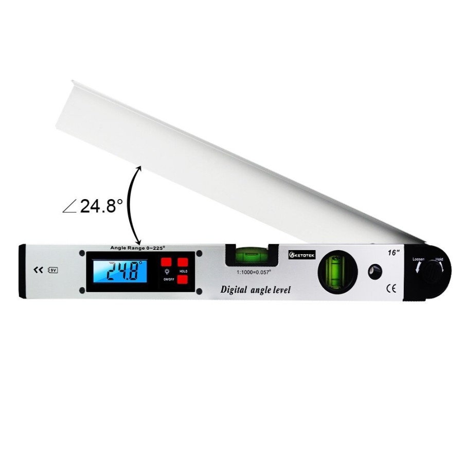 Digital Inclinometer Goniometer Level Angle 225 Degree 400mm - KET-200 - White