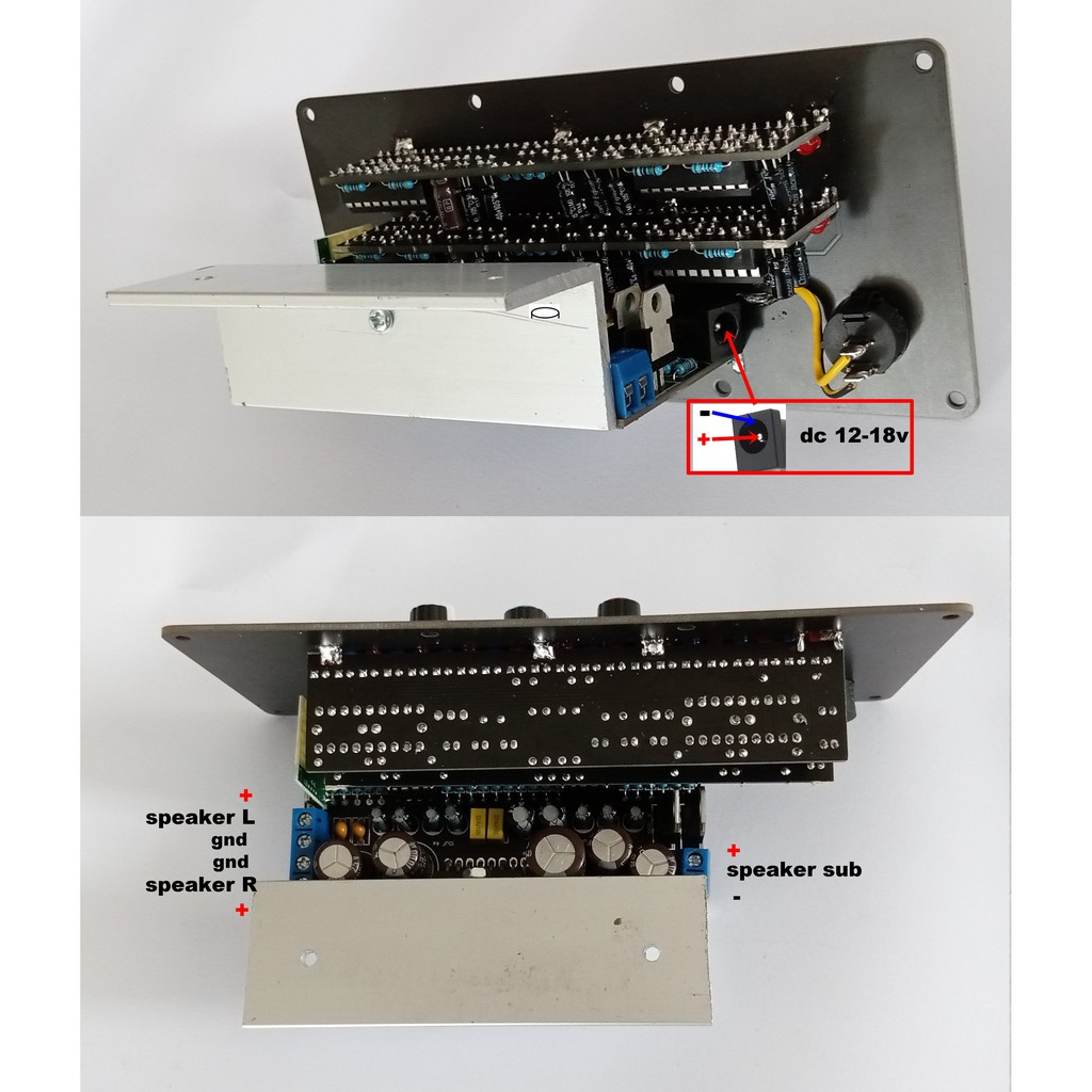 Modul Bluetooth VU Display 2.1 TDA7377 Power Amplifier 2x 15W Plus 30W Subwoofer 12V Single VCC