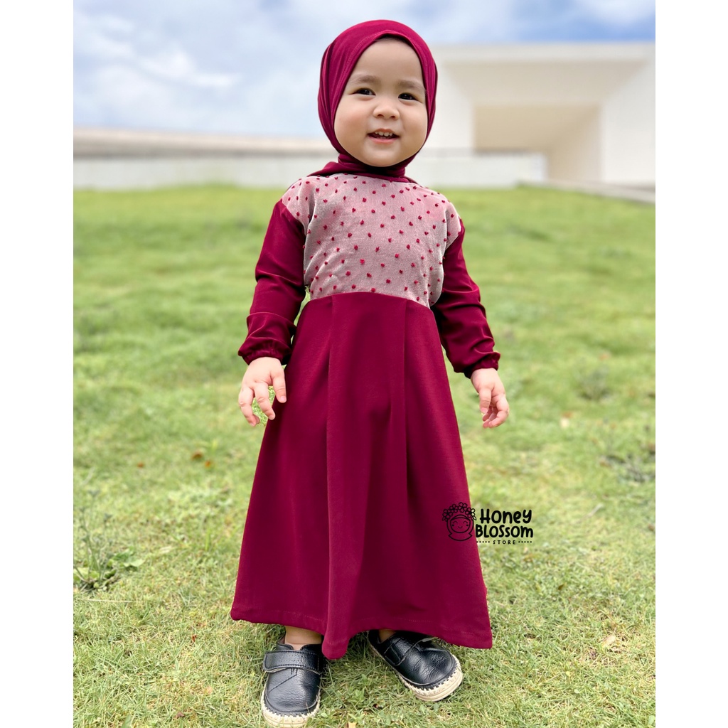 HONEYBLOSSOM gamis bayi perempuan polos alesha / gamis bayi perempuan 1 tahun