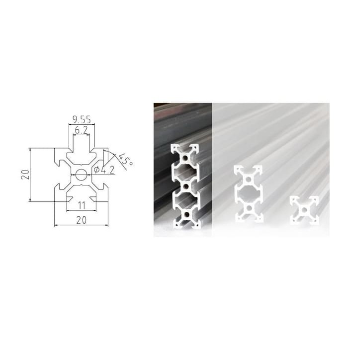 Aluminium profile V slot 2060 (per cm)