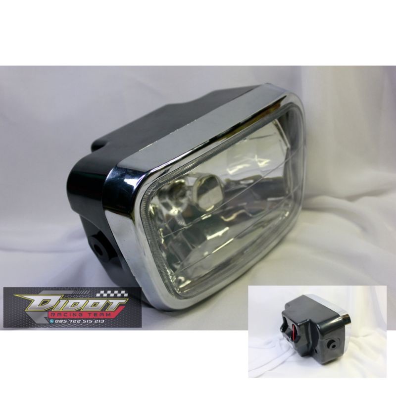 REFLEKTOR LAMPU DEPAN RX KING OVAL HITAM DIAMOND BENING