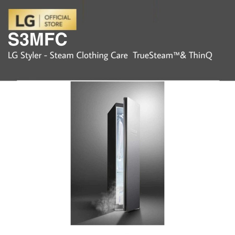 LG S3MFC Styler - Steam Clothing Care TrueSteam ThinQ WiFi