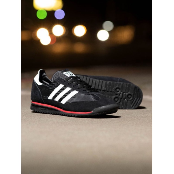 ADIDAS SL72 BLACK WHITE RED SOLE BLACK