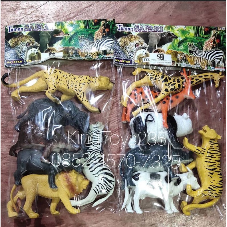 Mainan Anak Binatang Karet Dino Hewan Dinosaurs Harimau Singa Gajah Panda Badak Cheetah Besar