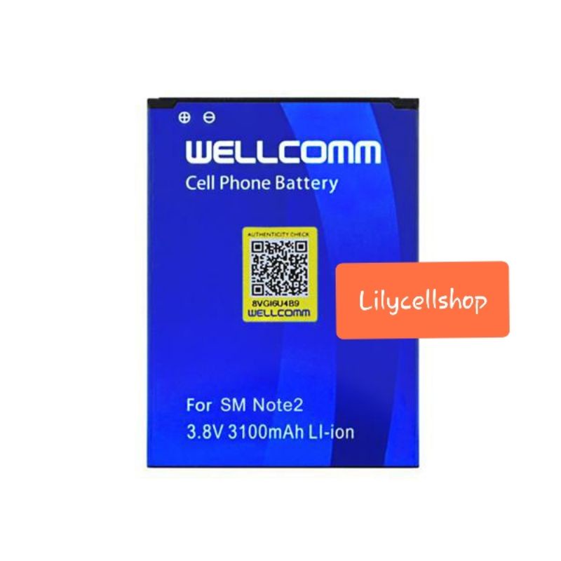 Baterai Battery Samsung Galaxy Note2 Double IC Wellcomm 3100 mAh