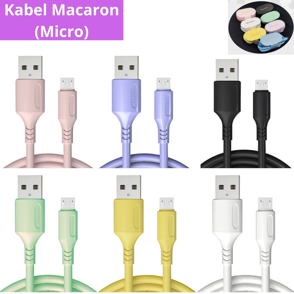 [ZBOX] Kabel Data Macaron Micro Type C Lightning Kabel Macaron kualitas bagus suport untuk semua hp colokan micro type c lightning