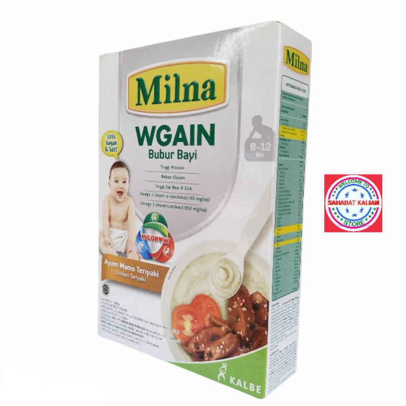 MILNA WGAIN BUBUR BAYI 8 - 12 BULAN 120GR PER 1 BOX