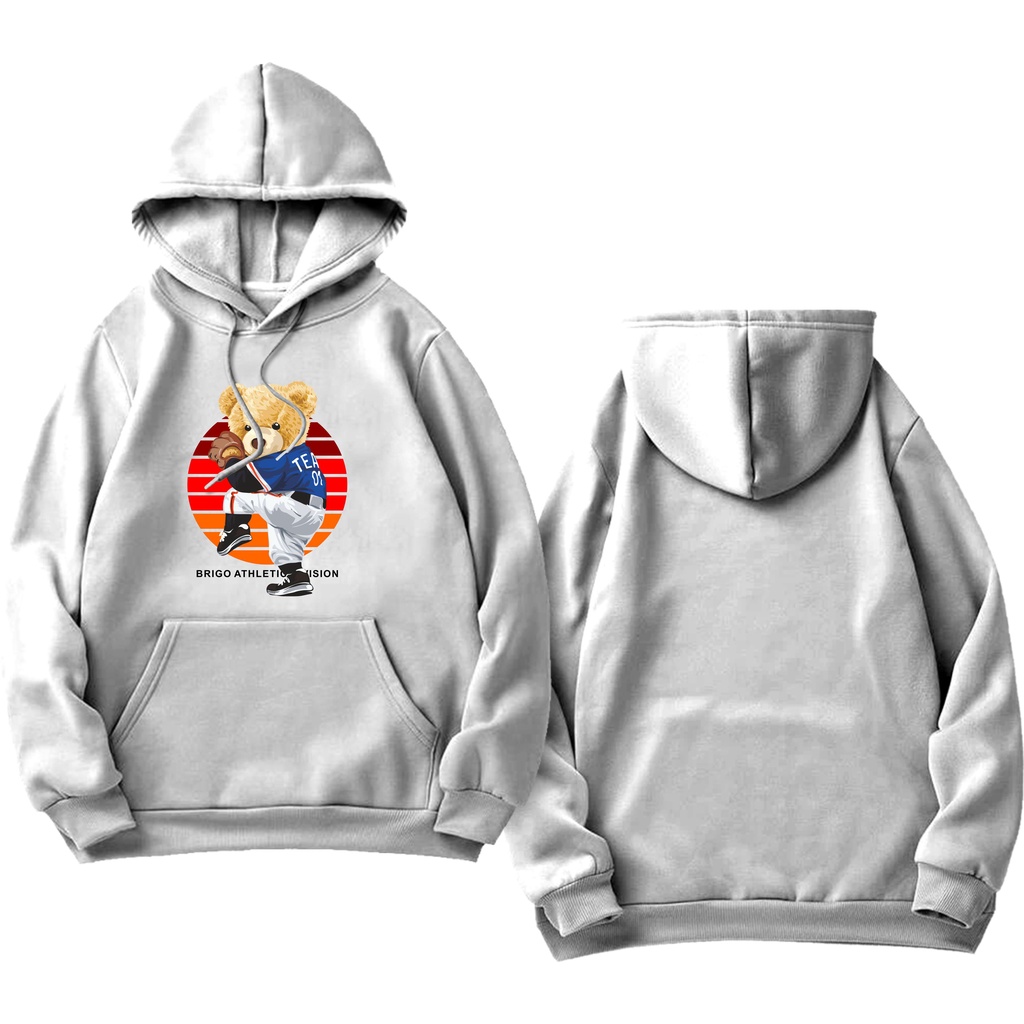 BRIGO Jumper Hoodie Beruang Athletic II Sweater Hoodie BRIGO Sablon DTF Fleece Cotton II SIZE M-XXL (Pria &amp; Wanita) Free stiker&amp;Gantungan Kunci