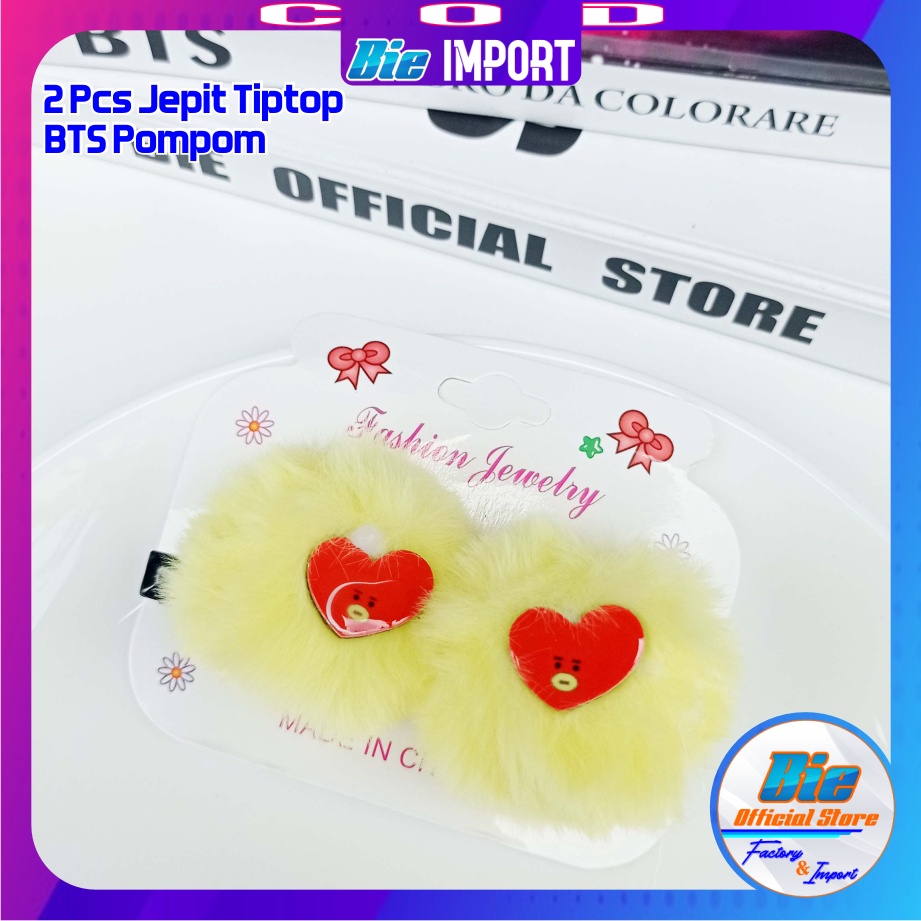 2 pcs Ikat Rambut Anak BTS Pompom  Impor Best Seller