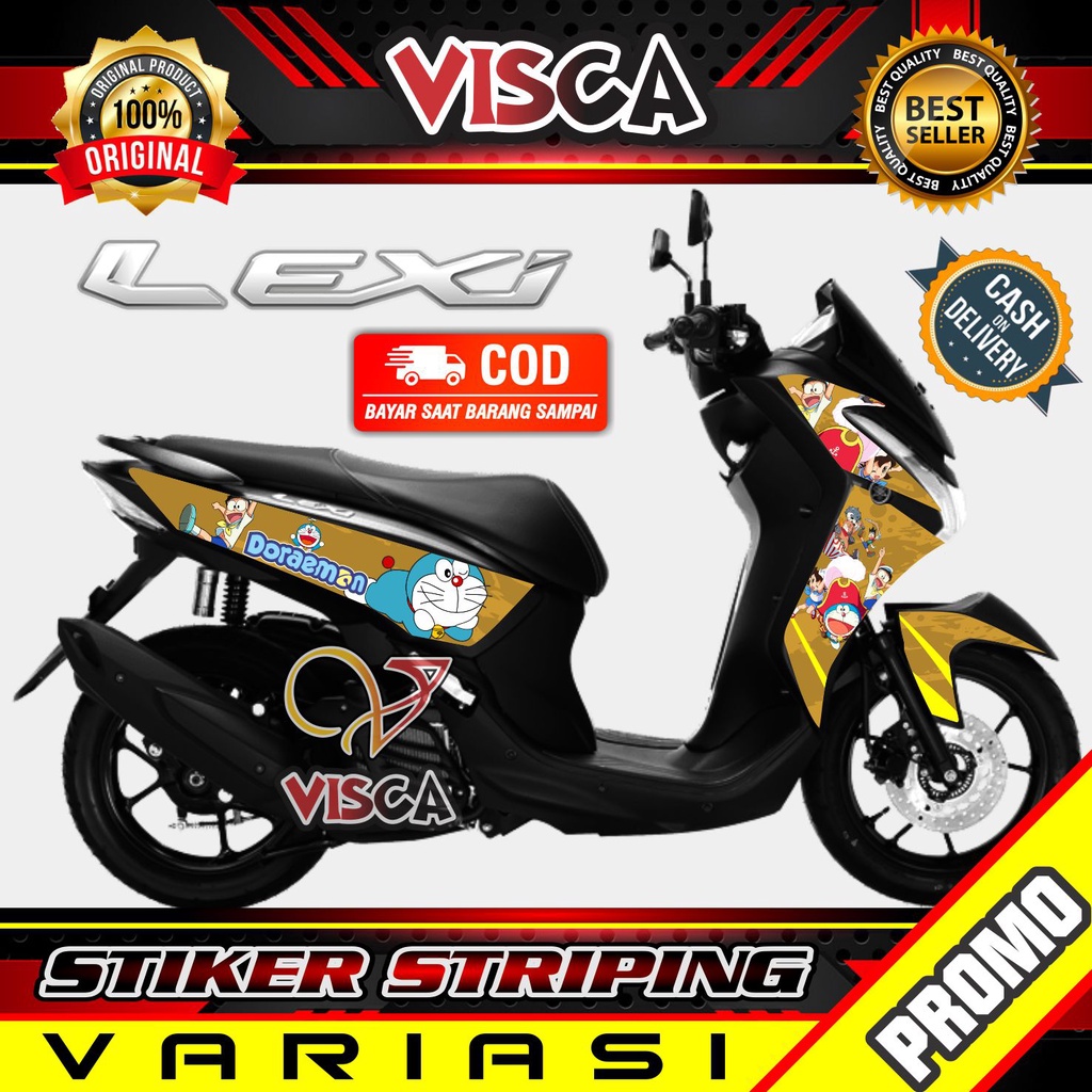 Striping Lexi - Stiker Sticker Striping Variasi Lis Yamaha Lexi - Striping Hologram Lexi Doraemon