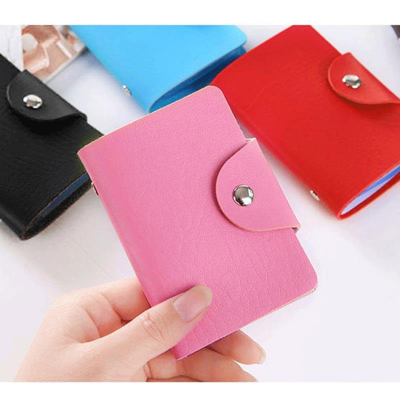 MOGYMOGY HL0028 Dompet Kartu Lipat 24 Slot Card Holder Mini Bahan Kulit