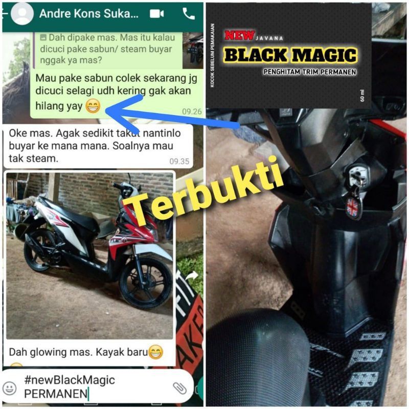 (BISA COD) Formula Penghitam Body Kendaraan Permanen New Black Magic 60 ml