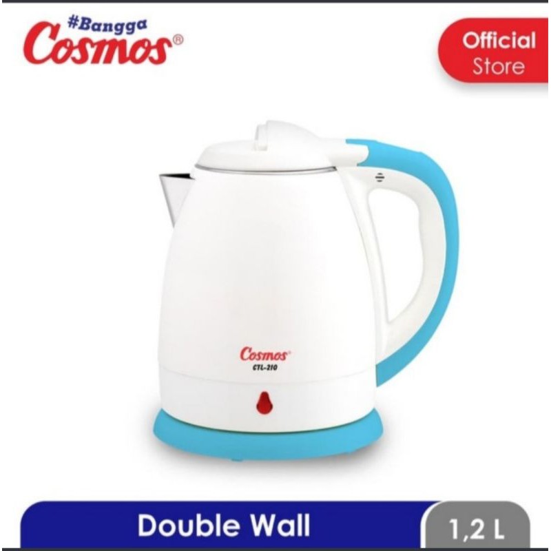 COSMOS Kettle Listrik 1,2 Liter / Teko Listrik 2 Lapis CTL 210 - Garansi Resmi 1 Tahun