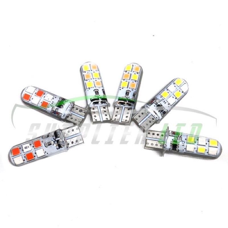 Lampu LED T10 Jelly Dua Warna Kedip Flash 2 Tone Sepasang