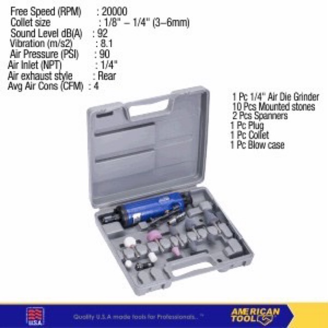 11Pcs Air Grinder Kit American Tool 8958056