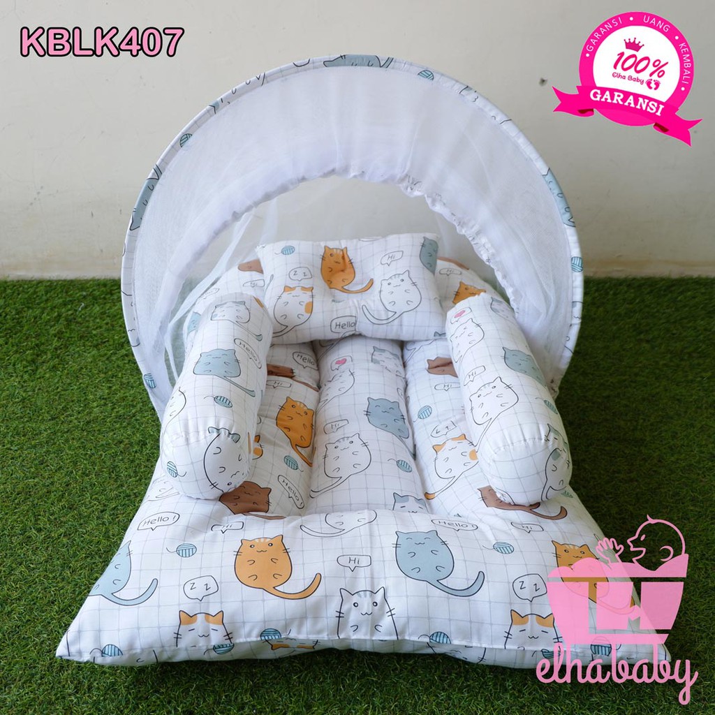 Kasur Bayi Lipat Kelambu Set Murah | Produk Perlengkapan Tempat Tidur Baby Peralatan Anak Baru Lahir