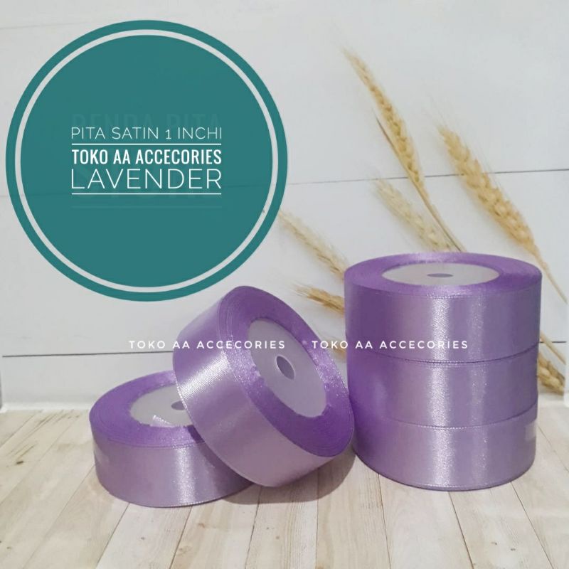 Pita satin LAVENDER termurah 2,5 cm per rol