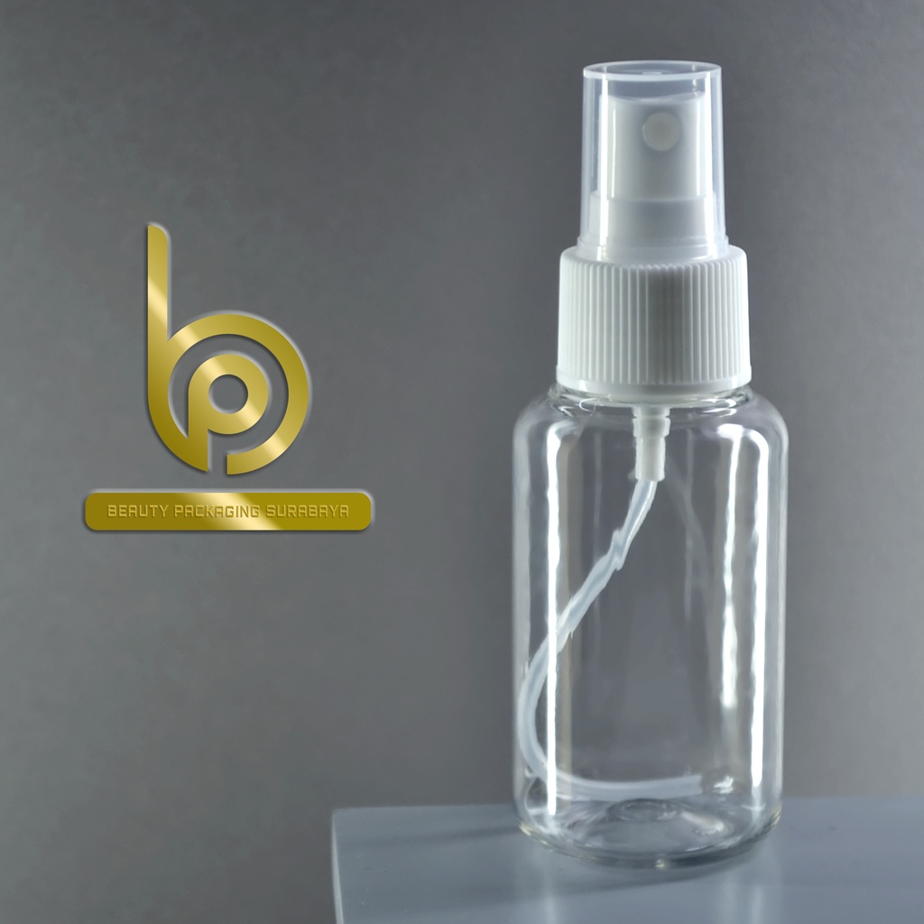 Botol Plastik PET 70ml Tubular Bening Tutup Spray