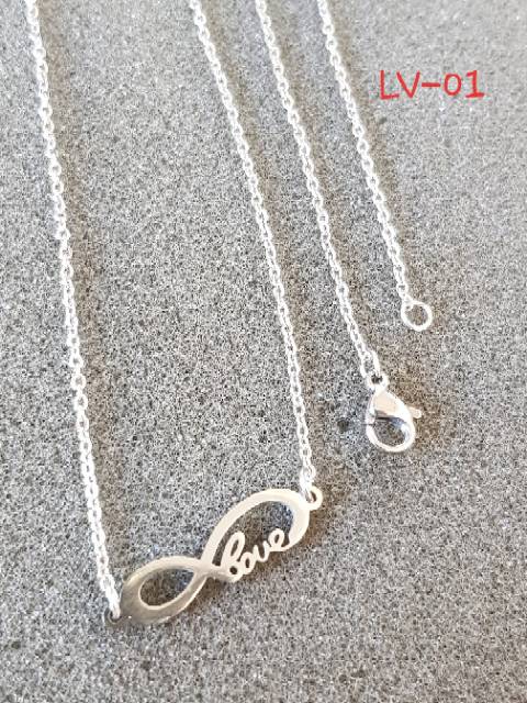 Kalung morif love import titanium white Antikarat Selamanya/kalung titanium murah Original Antikarat