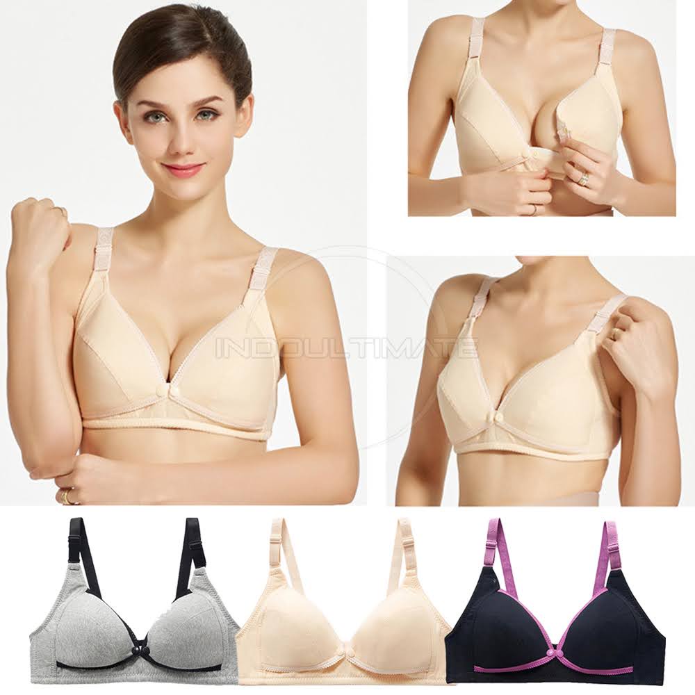 1 Pcs Bra Menyusui Tanpa Kawat BIM-12 Bra Menyusui Kancing Depan BH Menyusui Bayi Pakaian Dalam Wanita Cewek Perempuan Nursing Bra Maternity Bra