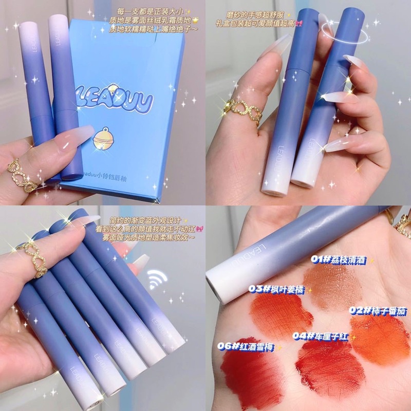 Lipstik （1SET 3、5、6PCS） LIP GLAZE SET BOX LIPSTIK lipstik HANASUI MATTE / HANASUI MATTEDORABLE LIPCREAM