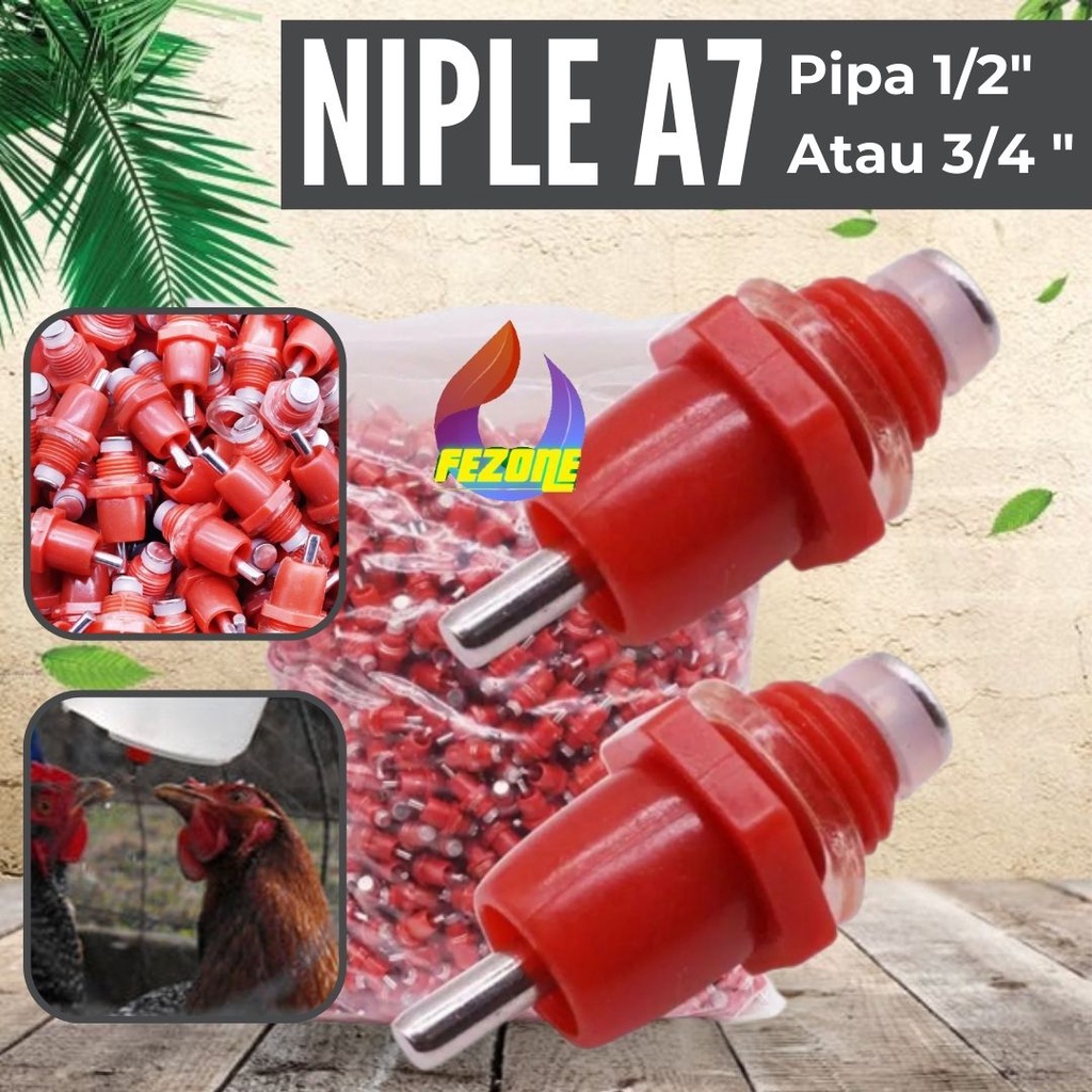 NIPEL NEPEL NIPPLE MERAH AYAM PUYUH OTOMATIS FEZONE