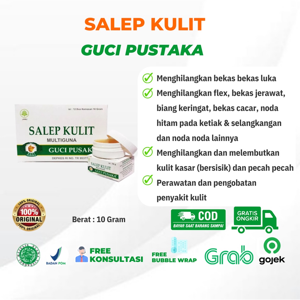 Salep Kulit Guci Pusaka Multiguna Isi 10g Obat Menghilangkan Flek Bekas Luka Jerawat Cacar Noda Hita