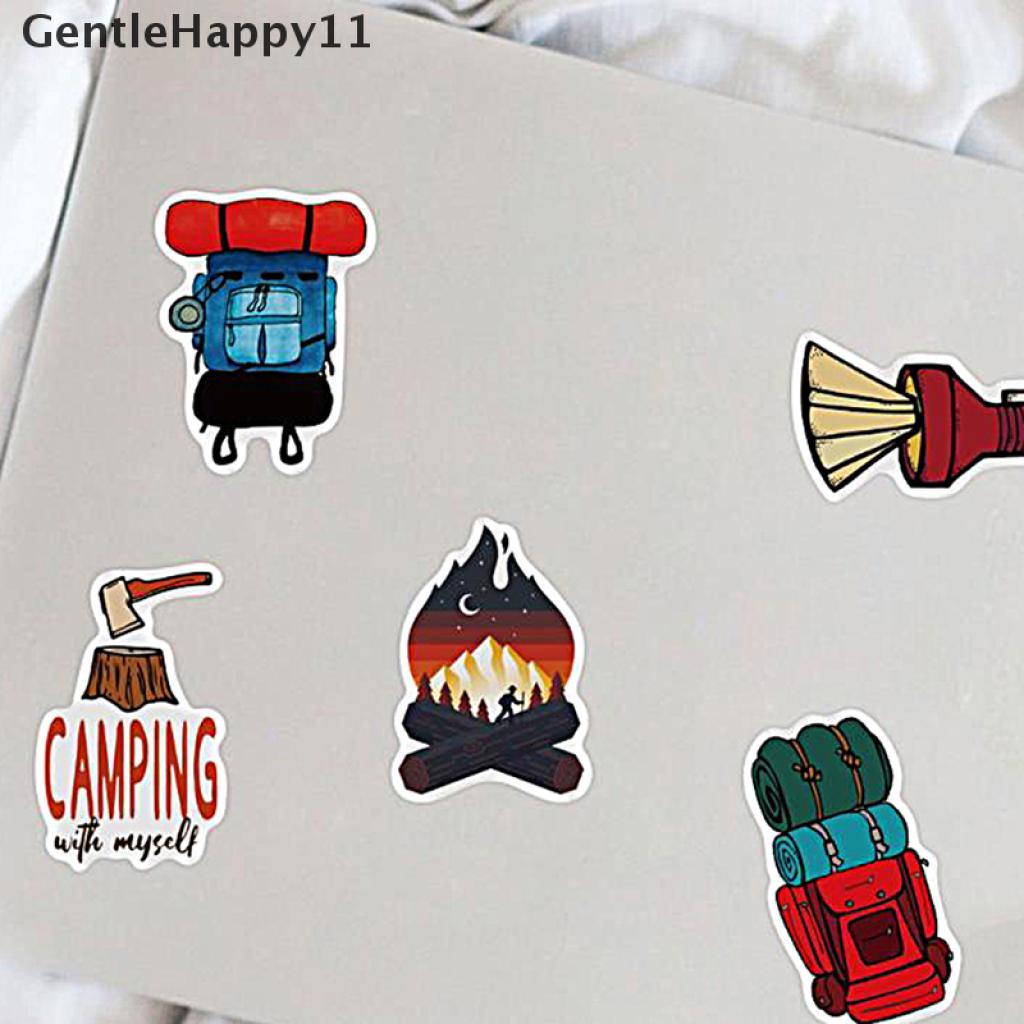 Gentlehappy 50Pcs Stiker Graffiti Bahan PVC Untuk Gitar / Travel / Camping / Outdoor