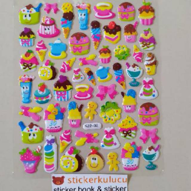 Stiker anak timbul MAKANAN  /ES KRIM