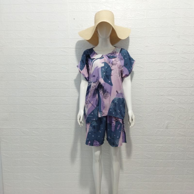 PAJAMAS BUSUI PENDEK PIYAMA RAYON MOTIF KEKINIAN PANJANG HAMIL HOMEDRESS ONESET RGB HABEL DASTER KEK