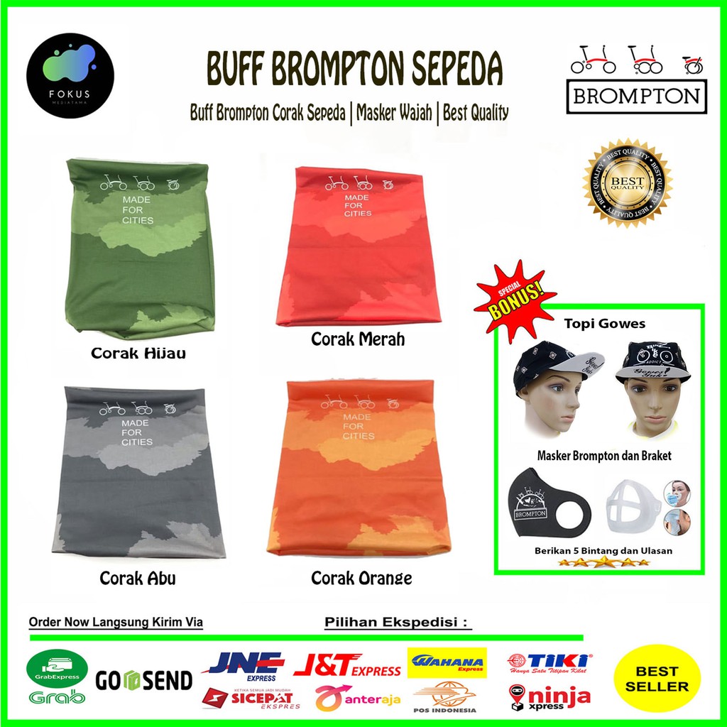 Buff Brompton Masker Brompton Corak Buff Berkualitas