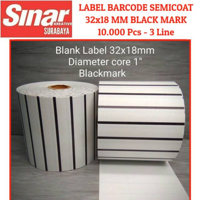 

LABEL BARCODE SEMICOATED 32x18mm BLACKMARK 10.000 PCS - 3 LINE