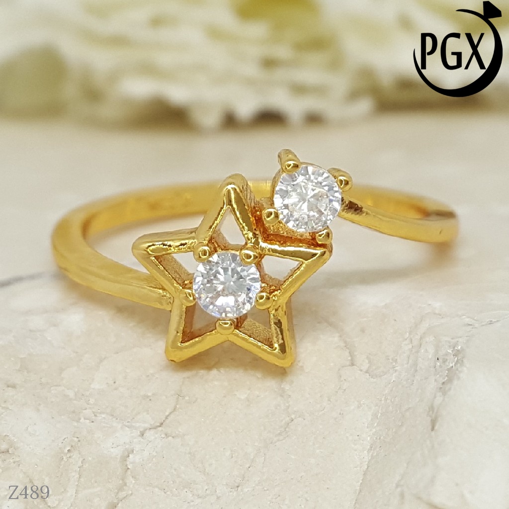 PGX Cincin Xuping Wanita Lapis Emas Aksesoris Perhiasan Fashion Premium - Z489