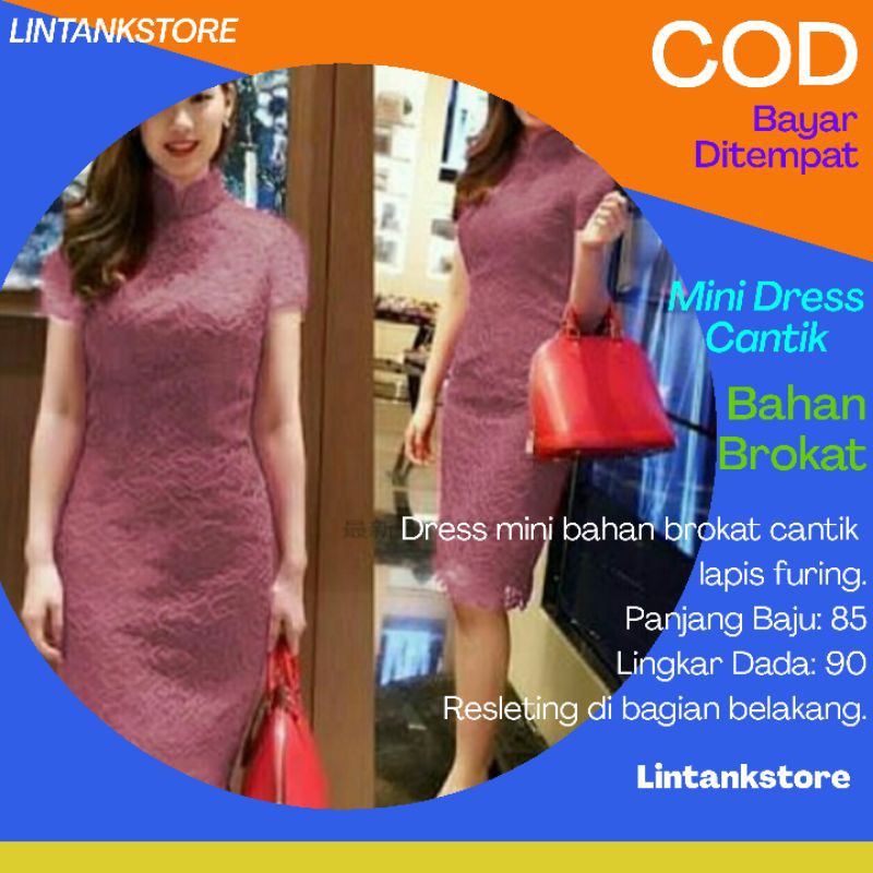 Dres Wanita Terbaru Mini Dress Korea Baju Cewek Kekinian Dres Brokat Pesta Import Terbaru Casual