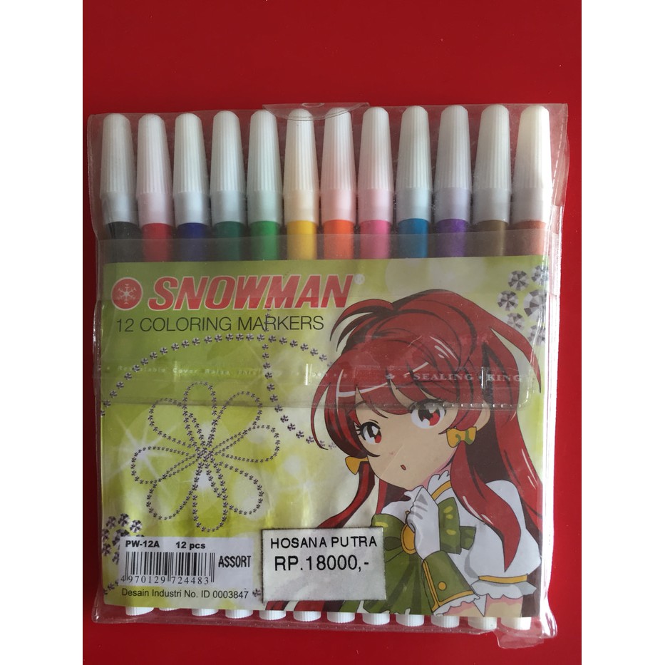 

SPIDOL SNOWMAN 12 WARNA