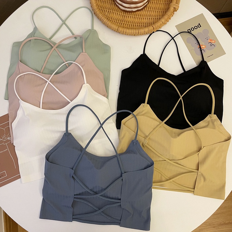 Kemben Bra Seamless Korean Tank Top Bralette Pakaian Dalam Wanita Crop Top Sport Bra Kemben Pendek BH Cewek Tanpa Kawat Tanktop Bralete