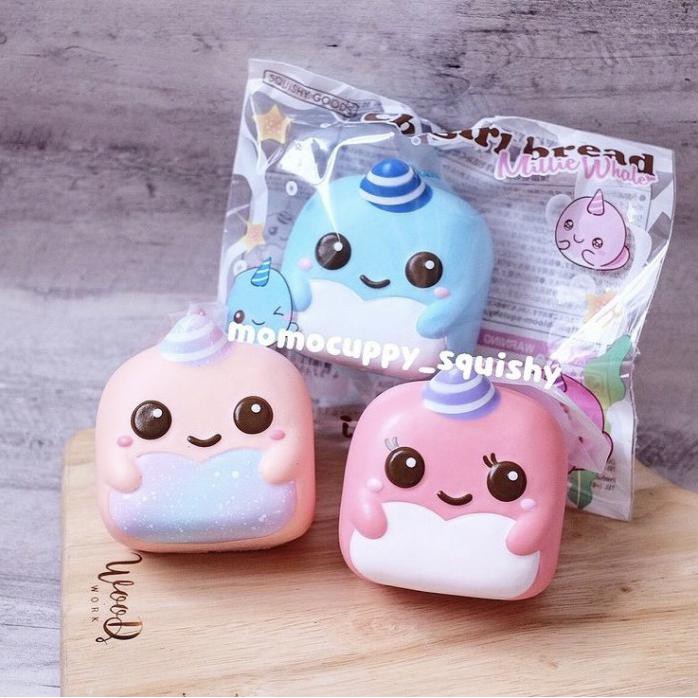 PROMO SQUISHY LICENSED MILLIE BILLIE CHIGIRI WHALE CHIGIRI BREAD - BIRU