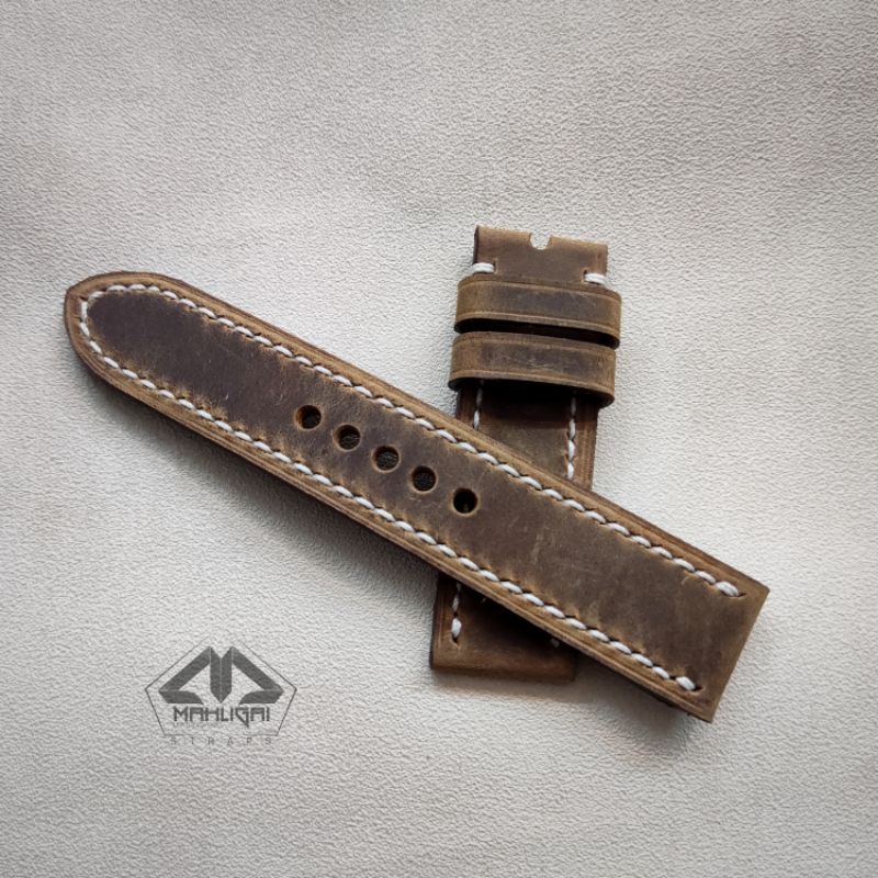 NEW! Strap CH Brown Vintage / Tali jam kulit asli crazy horse premium/ Tali kulit jam tangan