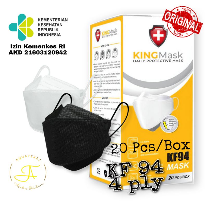 NEW KINGMASK Masker KF94 King mask isi 20 pcs/box 4ply Izin Kemenkes RI AKD 21603120942 ORIGINAL TER